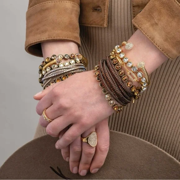 Touchstone Crystal Wrap-Star Bracelet, Smoked Amber - Picture 3 of 8